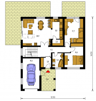 Floor plan of ground floor - BUNGALOW 128